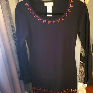 Black mini dress w long flutter sleeves. No imperfections SZ M